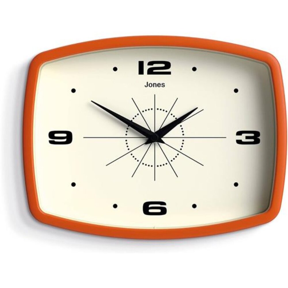 Movie Wall Clock Rectangular Retro Clock 10 inch Orange For Kitchen Living Room